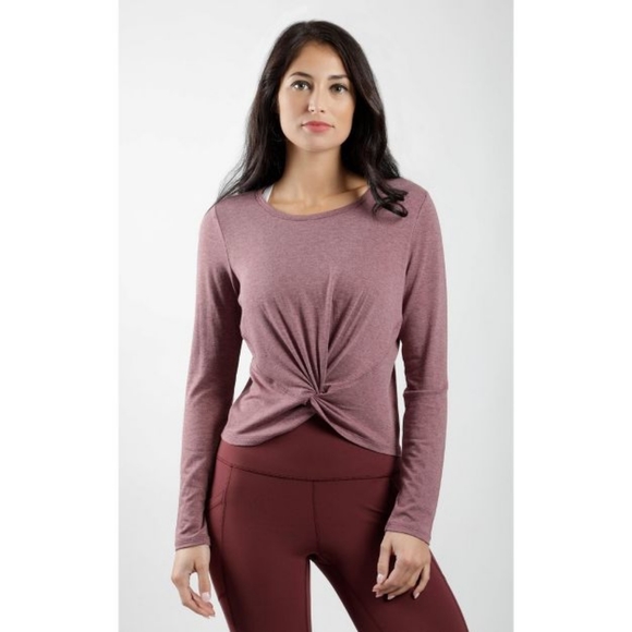 Yogalicious Tops - Yogalicious - Women's Front Twist Long Sleeve Active Yoga Top